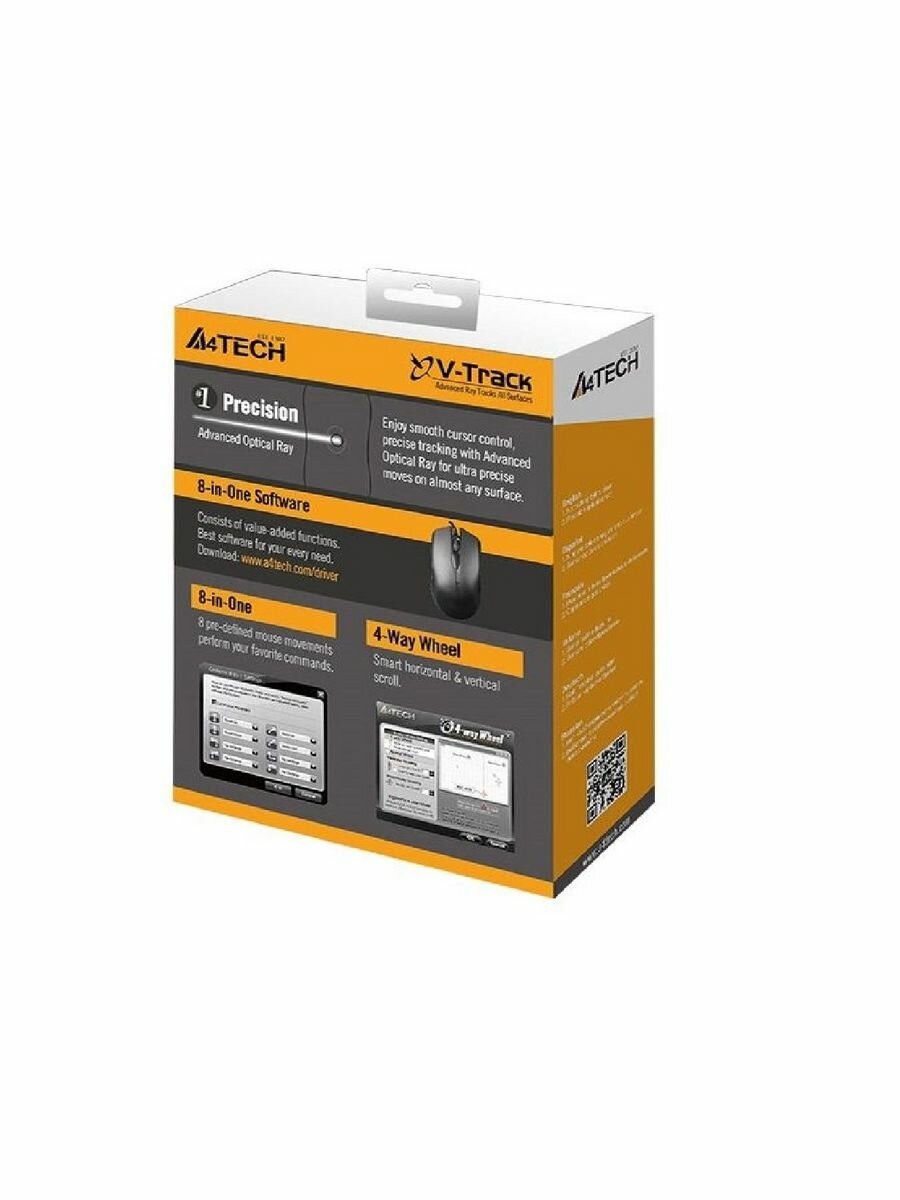 Купить - Мышь A4Tech OP-760 черный оптическая (1200dpi) USB (3but) Мышь A4Tech OP-760 черный оптическая (1200dpi) USB (3but) – фото