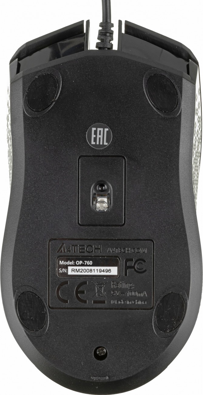 Купить - Мышь A4Tech OP-760 черный оптическая (1200dpi) USB (3but) Мышь A4Tech OP-760 черный оптическая (1200dpi) USB (3but) – фото