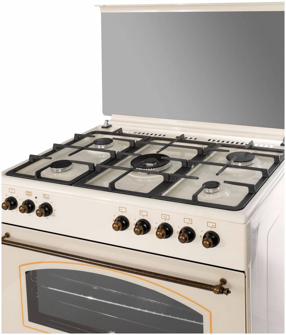 Купить - Плита комбинированная SMILE SM9GER310 бежевый (5-конф, г/к, ретро, стекл.кр, чугун, подсв., розжиг, таймер, конвекция) Плита комбинированная SMILE SM9GER310 бежевый (5-конф, г/к, ретро, стекл.кр, чугун, подсв., розжиг, таймер, конвекция) – фото